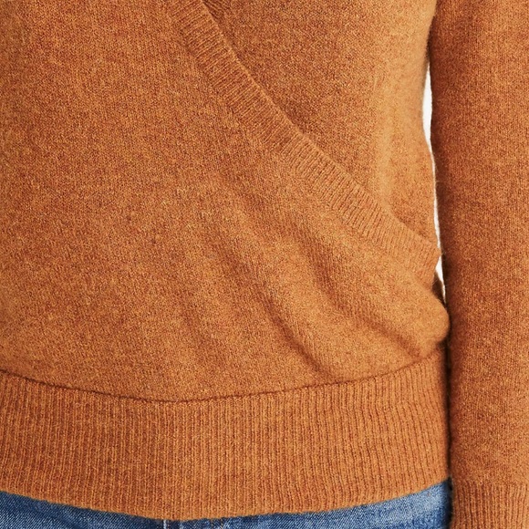 MADEWELL Wrap-Front Pullover Sweater in Coziest Yarn sz L - Picture 4 of 8